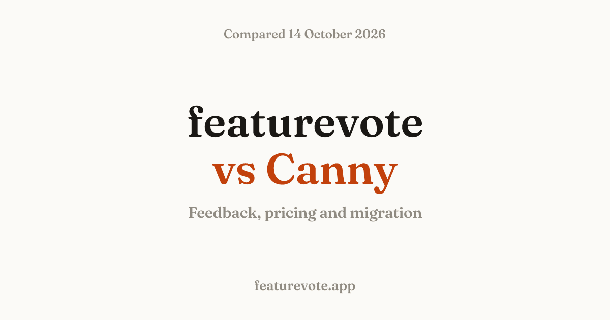 Cover Image for Canny alternative: featurevote vs Canny for small SaaS teams